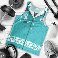 New Zealand Nurses Week Men Tank Top Maori Kowhaiwhai Cyan Tribal