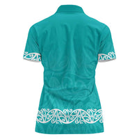 New Zealand Nurses Week Women Polo Shirt Maori Kowhaiwhai Cyan Tribal