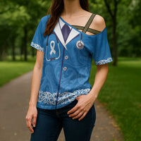 New Zealand Nurses Week Cross Shoulder Shirt Maori Kowhaiwhai Blue Tribal