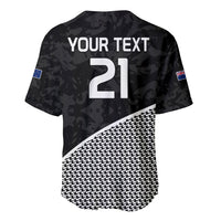(Custom Text And Number) New Zealand Cricket Baseball Jersey Black Cap Sporty Style No1 LT9 - Polynesian Pride
