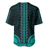 African Dashiki Baseball Jersey With Polynesian Pattern - Teal LT9 - Polynesian Pride