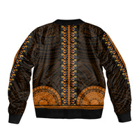 African Dashiki Bomber Jacket With Polynesian Pattern - Gold LT9 - Polynesian Pride