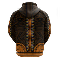 African Dashiki Hoodie With Polynesian Pattern Gold LT9 - Polynesian Pride