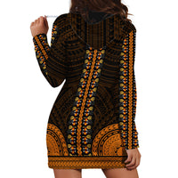 African Dashiki Hoodie Dress With Polynesian Pattern - Gold LT9 - Polynesian Pride