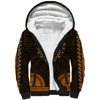African Dashiki Sherpa Hoodie With Polynesian Pattern - Gold LT9 Unisex Gold - Polynesian Pride