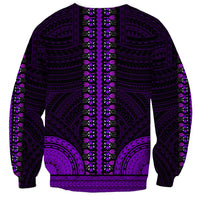 African Dashiki Sweatshirt With Polynesian Pattern - Purple LT9 - Polynesian Pride