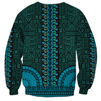 African Dashiki Sweatshirt With Tapa Pattern - Teal LT9 - Polynesian Pride