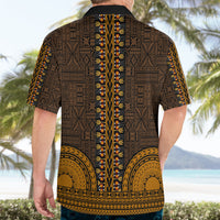 African Dashiki Hawaiian Shirt With Tapa Pattern - Gold LT9 - Polynesian Pride