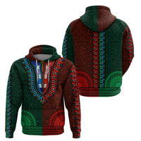 African Dashiki Hoodie With Tapa Pattern Half Green and Red LT9 - Polynesian Pride