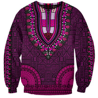 African Dashiki Sweatshirt With Tapa Pattern - Pink LT9 Unisex Pink - Polynesian Pride