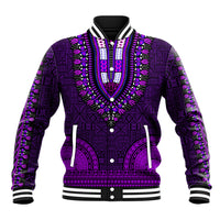 African Dashiki Baseball Jacket With Tapa Pattern - Purple LT9 Unisex Purple - Polynesian Pride