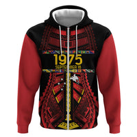 Independen Stet bilong Papua Niugini 1975 Hoodie Red Tribal Papua New Guinea Province Flag LT9 Zip Hoodie Red - Polynesian Pride
