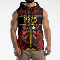 Independen Stet bilong Papua Niugini 1975 Sleeveless Zip Hoodie Red Tribal Papua New Guinea Province Flag LT9 - Polynesian Pride