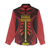 Independen Stet bilong Papua Niugini 1975 Women Casual Shirt Red Tribal Papua New Guinea Province Flag LT9 - Polynesian Pride