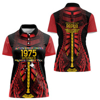 Independen Stet bilong Papua Niugini 1975 Women Polo Shirt Red Tribal Papua New Guinea Province Flag LT9 - Polynesian Pride