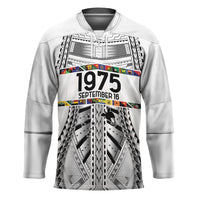 Independen Stet bilong Papua Niugini 1975 Hockey Jersey White Tribal Papua New Guinea Province Flag LT9 Unisex White - Polynesian Pride