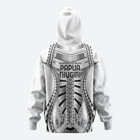 Independen Stet bilong Papua Niugini 1975 Zip Hoodie White Tribal Papua New Guinea Province Flag LT9 - Polynesian Pride