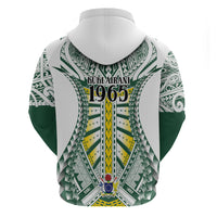 Cook Islands 1965 National Pride Hoodie White Tribal Pattern LT9 - Polynesian Pride