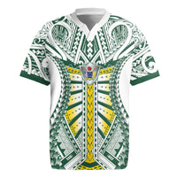 Cook Islands 1965 National Pride Rugby Jersey White Tribal Pattern LT9 White - Polynesian Pride