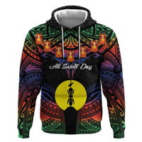 Personalised New Caledonia All Saints Day Hoodie Candle Light with Polynesian Style LT9 Pullover Hoodie Black - Polynesian Pride
