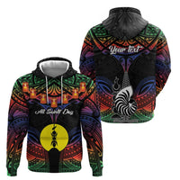 Personalised New Caledonia All Saints Day Hoodie Candle Light with Polynesian Style LT9 - Polynesian Pride