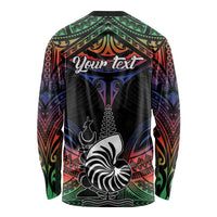 Personalised New Caledonia All Saints Day Long Sleeve Shirt Candle Light with Polynesian Style LT9 - Polynesian Pride