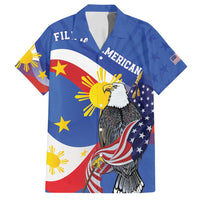 Personalized Filipino-American Family Matching Tank Maxi Dress and Hawaiian Shirt Philippines Coat Of Arms with Bald Eagle LT9 Dad's Shirt - Short Sleeve White - Polynesian Pride