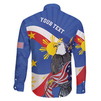 Personalized Filipino-American Family Matching Tank Maxi Dress and Hawaiian Shirt Philippines Coat Of Arms with Bald Eagle LT9 - Polynesian Pride