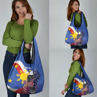 Personalized Filipino-American Grocery Bag Philippines Coat Of Arms with Bald Eagle LT9 - Polynesian Pride