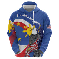Personalized Filipino-American Zip Hoodie Philippines Coat Of Arms with Bald Eagle LT9 - Polynesian Pride