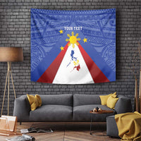 Personalized Pilipinas Eight-Rayed Sun Tapestry Philippines Map With Polynesian Style