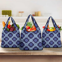 Palaka Hawaiian Quilt Seamless Pattern Grocery Bag - Polynesian Pride