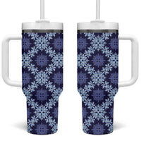 Palaka Hawaiian Quilt Seamless Pattern Tumbler With Handle - Polynesian Pride