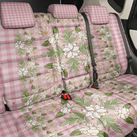 Squares Maile Leaf Back Car Seat Cover Pink Palaka Hawaiian Quilt Pattern - Polynesian Pride