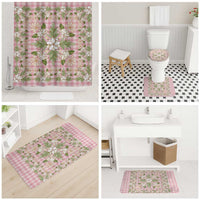 Squares Maile Leaf Bathroom Set Pink Palaka Hawaiian Quilt Pattern - Polynesian Pride