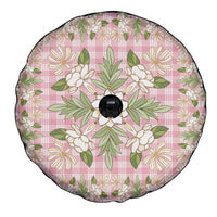 Squares Maile Leaf Spare Tire Cover Pink Palaka Hawaiian Quilt Pattern - Polynesian Pride