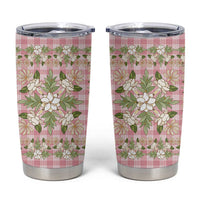 Squares Maile Leaf Tumbler Cup Pink Palaka Hawaiian Quilt Pattern - Polynesian Pride