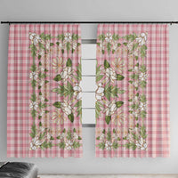 Squares Maile Leaf Window Curtain Pink Palaka Hawaiian Quilt Pattern - Polynesian Pride