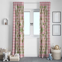 Squares Maile Leaf Window Curtain Pink Palaka Hawaiian Quilt Pattern - Polynesian Pride