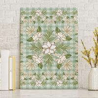 Squares Maile Leaf Canvas Wall Art Turquoise Palaka Hawaiian Quilt Pattern - Polynesian Pride