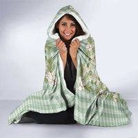 Squares Maile Leaf Hooded Blanket Turquoise Palaka Hawaiian Quilt Pattern - Polynesian Pride