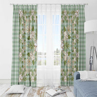 Squares Maile Leaf Window Curtain Turquoise Palaka Hawaiian Quilt Pattern - Polynesian Pride