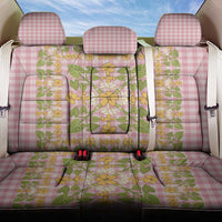 Squares Puakenikeni and Kalo Back Car Seat Cover Pink Palaka Hawaiian Quilt Pattern - Polynesian Pride