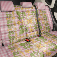 Squares Puakenikeni and Kalo Back Car Seat Cover Pink Palaka Hawaiian Quilt Pattern - Polynesian Pride