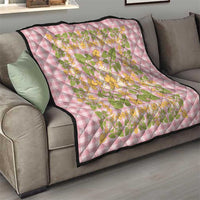 Squares Puakenikeni and Kalo Quilt Pink Palaka Hawaiian Quilt Pattern - Polynesian Pride