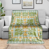 Squares Puakenikeni and Kalo Blanket Turquoise Palaka Hawaiian Quilt Pattern - Polynesian Pride