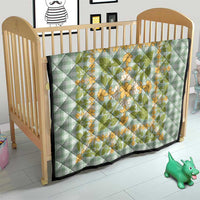 Squares Puakenikeni and Kalo Quilt Turquoise Palaka Hawaiian Quilt Pattern - Polynesian Pride