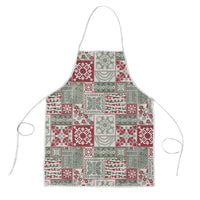 Mele Kalikimaka Hawaii Christmas Apron Aloha Spirit with Hawaiian Quilt Pattern - Polynesian Pride