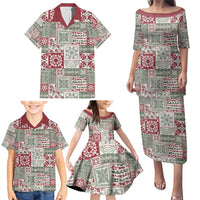 Mele Kalikimaka Hawaii Christmas Family Matching Puletasi and Hawaiian Shirt Aloha Spirit with Hawaiian Quilt Pattern - Polynesian Pride