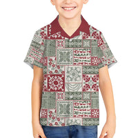 Mele Kalikimaka Hawaii Christmas Family Matching Short Sleeve Bodycon Dress and Hawaiian Shirt Aloha Spirit with Hawaiian Quilt Pattern - Polynesian Pride